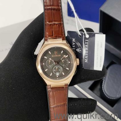  Shop Authentic Maserati Triconic Chronograph Grey Dial Brown Leather Strap Watch For Men - R8871639003 - Luxxuri