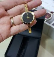  Shop Authentic Movado Bela Black Dial Gold Steel Strap Watch For Women - 0606999 - Luxxuri