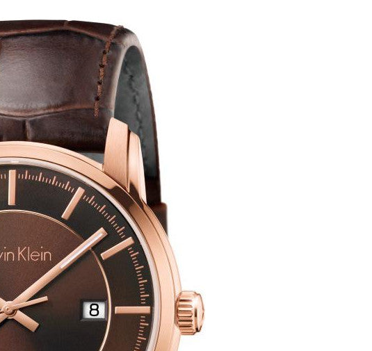  Shop Authentic Calvin Klein Infinity Brown Dial Brown Leather Strap Watch for Men - K5S346GK - Luxxuri