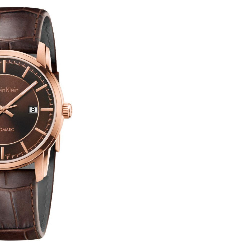  Shop Authentic Calvin Klein Infinity Brown Dial Brown Leather Strap Watch for Men - K5S346GK - Luxxuri