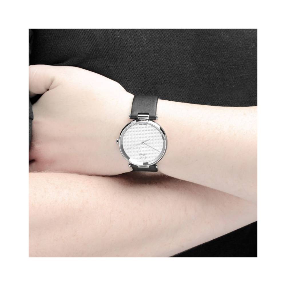 Shop Authentic Calvin Klein Sight Silver Dial Black Leather Strap Watch for Men - K1S21120 - Luxxuri