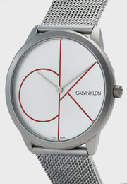  Shop Authentic Calvin Klein Minimal White Dial Silver Mesh Bracelet Watch for Men - K3M51152 - Luxxuri