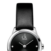  Shop Authentic Calvin Klein Minimal Black Dial Black Leather Strap Watch for Women - K3M231CS - Luxxuri