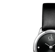  Shop Authentic Calvin Klein Minimal Black Dial Black Leather Strap Watch for Women - K3M231CS - Luxxuri