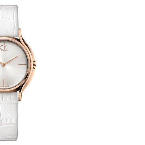 Shop Authentic Calvin Klein Skirt White Dial White Leather Strap Watch for Women - K2U236K6 - Luxxuri