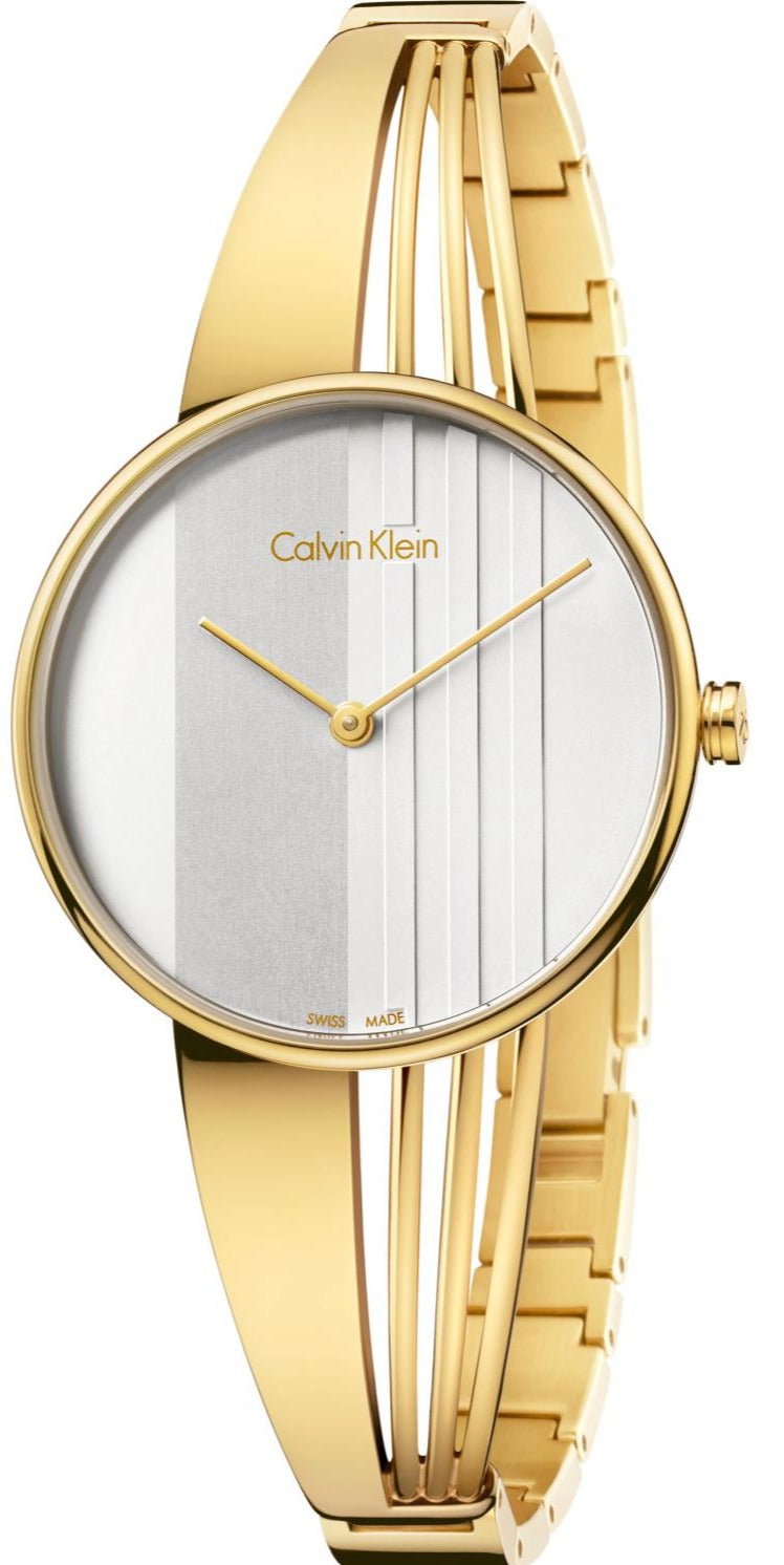  Shop Authentic Calvin Klein Drift Silver Dial Gold Steel Strap Watch for Women - K6S2N516 - Luxxuri