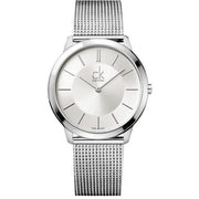  Shop Authentic Calvin Klein Minimal White Dial Silver Mesh Bracelet Watch for Men - K3M2112Y - Luxxuri