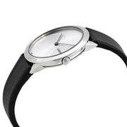  Shop Authentic Calvin Klein Minimal Silver Dial Black Leather Strap Watch for Men - K3M221CY - Luxxuri