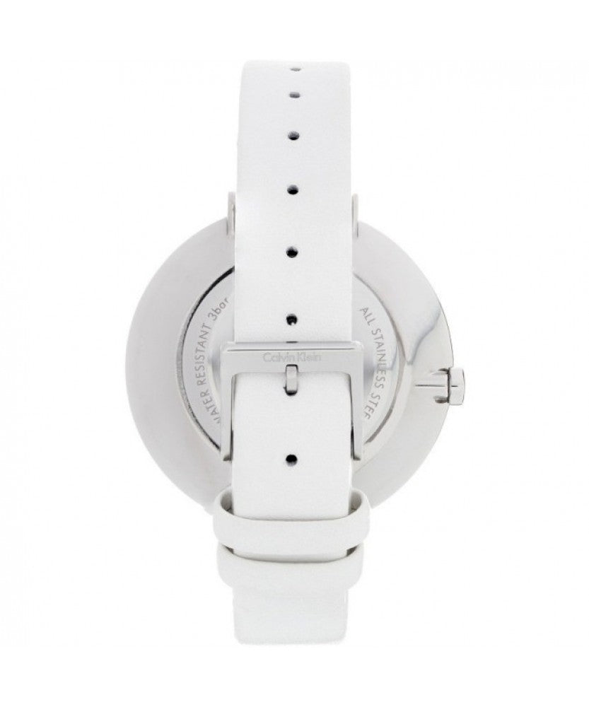  Shop Authentic Calvin Klein Rise White Grey Dial White Leather Strap Watch for Women - K7A231L6 - Luxxuri