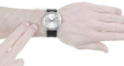  Shop Authentic Calvin Klein Surround Silver Dial Black Leather Strap Watch for Men - K3W211C6 - Luxxuri