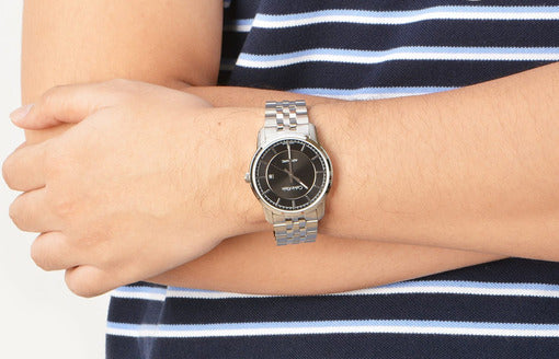  Shop Authentic Calvin Klein Infinity Black Dial Silver Steel Strap Watch for Men - K5S34141 - Luxxuri