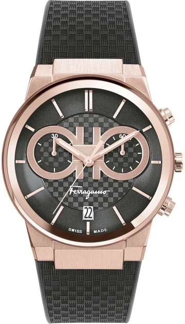  Shop Authentic Salvatore Ferragamo Sapphire Chrono Black Dial Black Rubber Strap Watch for Men - SFME00721 - Luxxuri
