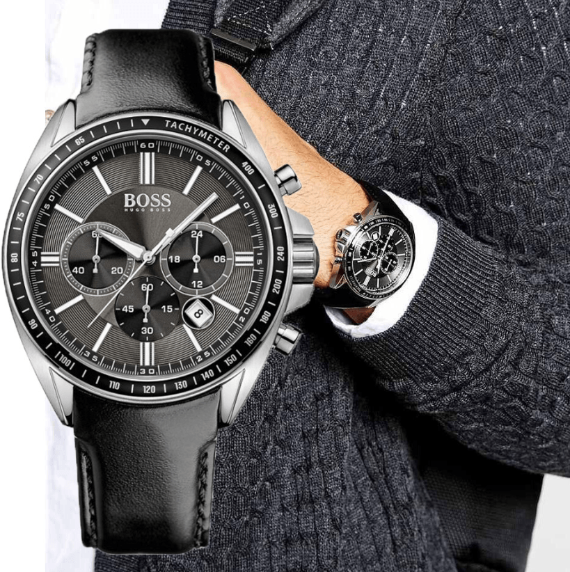  Shop Authentic Hugo Boss Contemporary Sport Driver Black Dial Black Leather Strap Watch for Men - 1513085 - Luxxuri