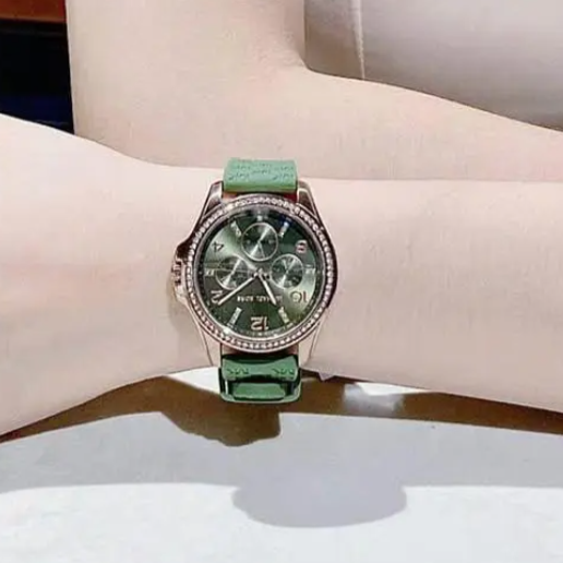  Shop Authentic Michael Kors Mini Pilot Chronograph Green Dial Green Silicone Strap Watch For Women - MK7421 - Luxxuri