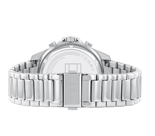  Shop Authentic Tommy Hilfiger Aiden Chronograph Grey Dial Silver Steel Strap Watch For Men - 1791857 - Luxxuri