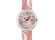  Shop Authentic Cartier Ballon Bleu De Cartier Pink Dial Pink Leather Strap Watch for Women - WSBB0007 - Luxxuri