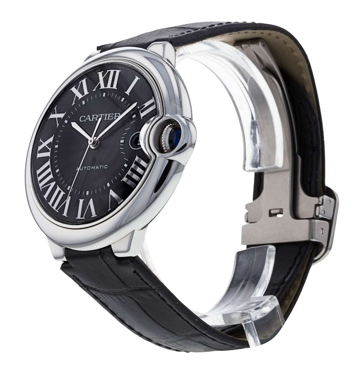  Shop Authentic Cartier Ballon Bleu De Cartier Black Dial Black Leather Strap Watch for Men - WSBB0003 - Luxxuri