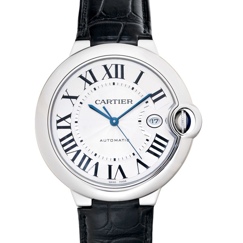  Shop Authentic Cartier Ballon Bleu de Cartier Silver Dial Black Leather Strap Watch for Men - WSBB0026 - Luxxuri