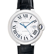  Shop Authentic Cartier Ballon Bleu de Cartier Silver Dial Black Leather Strap Watch for Men - WSBB0026 - Luxxuri