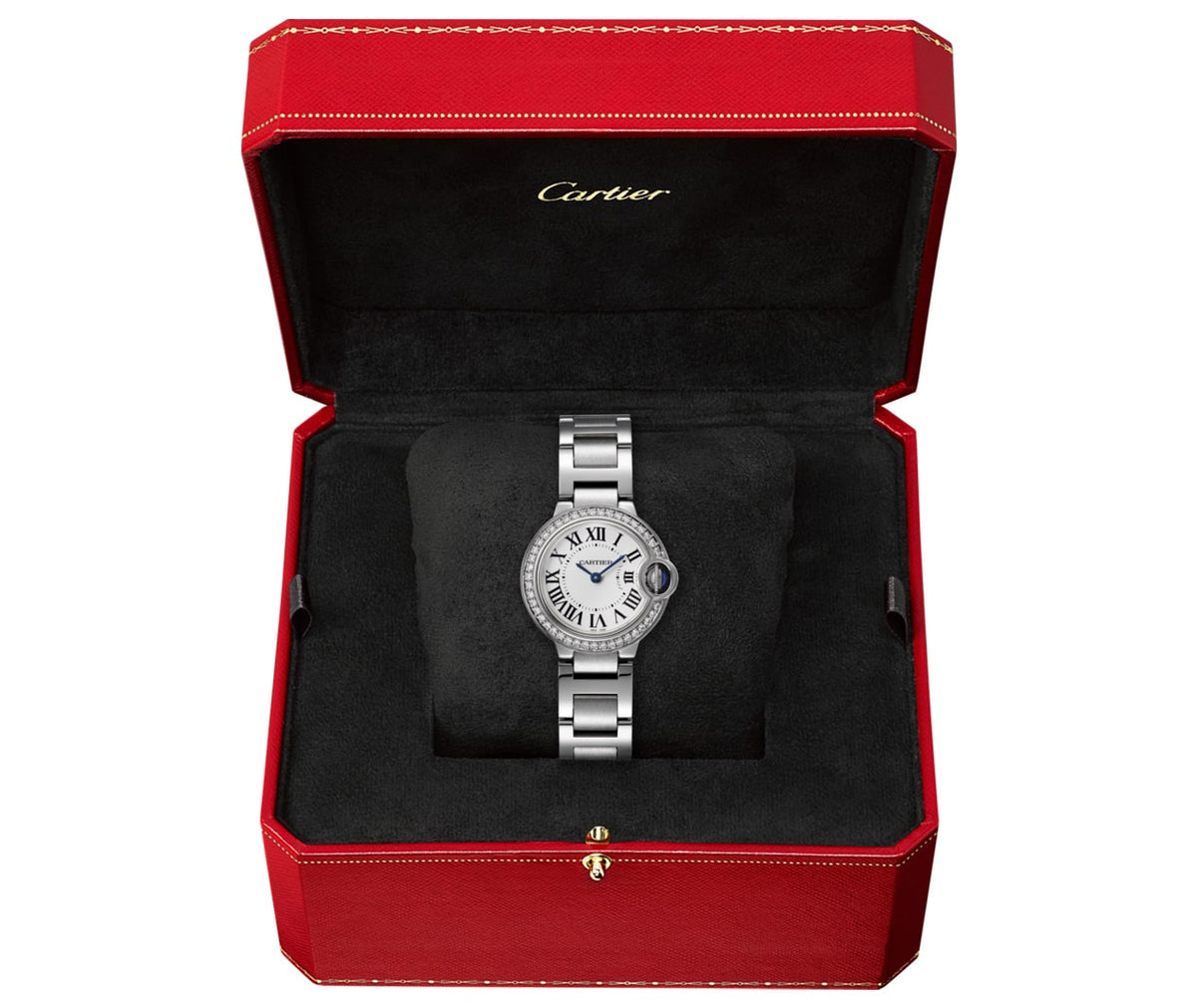  Shop Authentic Cartier Ballon Bleu De Cartier Diamonds White Dial Silver Steel Strap Watch for Women - W4BB0015 - Luxxuri