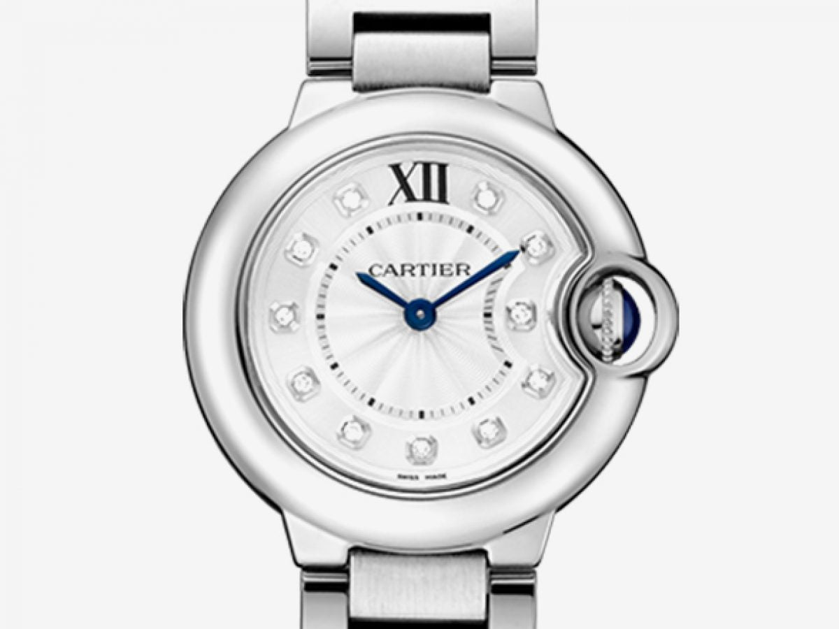  Shop Authentic Cartier Ballon Bleu de Cartier Diamonds Silver Dial Silver Steel Strap Watch for Women - WE902073 - Luxxuri