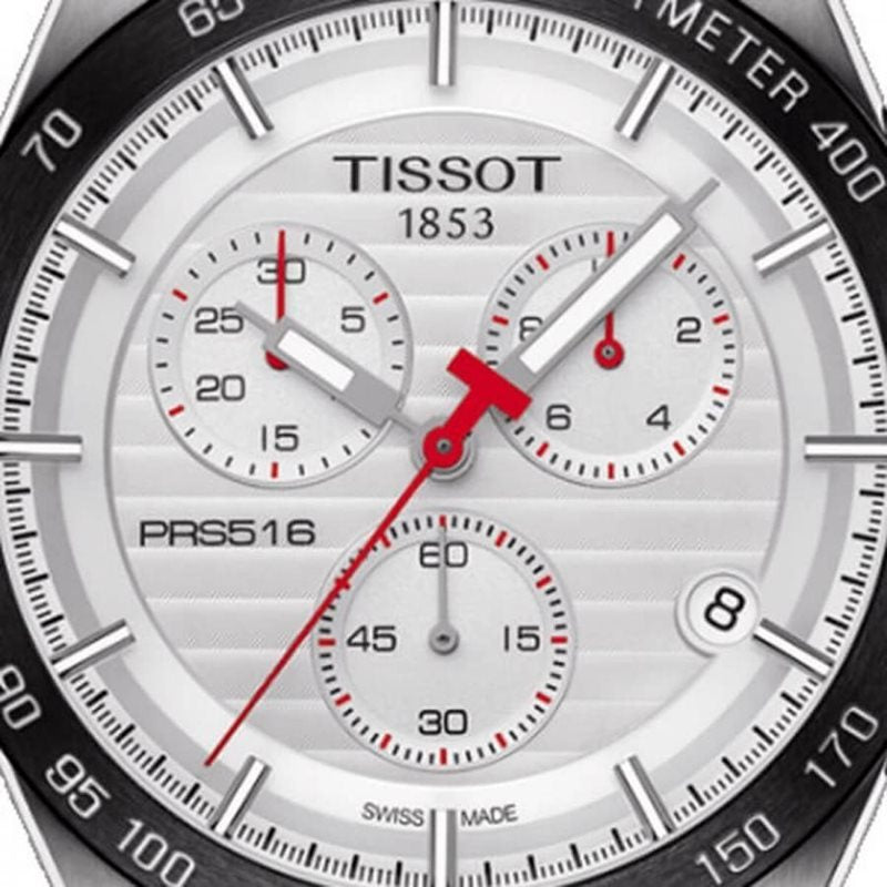  Shop Authentic Tissot T Sport PRS 516 Chronograph White Dial Silver Steel Strap Watch For Men - T100.417.11.031.00 - Luxxuri