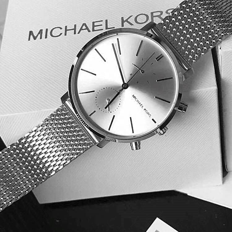  Shop Authentic Michael Kors Jaryn Silver Dial Silver Mesh Bracelet Watch for Men - MK8541 - Luxxuri