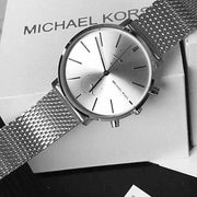  Shop Authentic Michael Kors Jaryn Silver Dial Silver Mesh Bracelet Watch for Men - MK8541 - Luxxuri