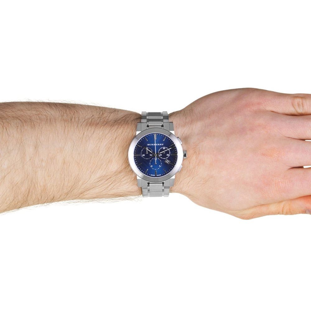  Shop Authentic Burberry The City Blue Dial Silver Steel Strap Watch for Men - BU9363 - Luxxuri