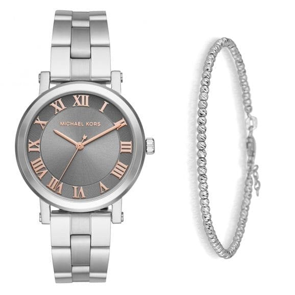  Shop Authentic Michael Kors Norie Grey Dial Silver Stainless Steel Strap Watch for Women - MK3559 - Luxxuri