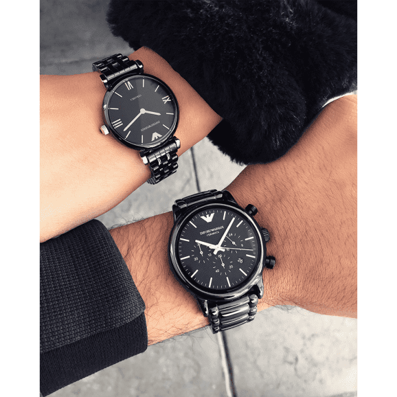  Shop Authentic Emporio Armani Luigi Chronograph Black Dial Black Stainless Steel Watch For Men - AR1507 - Luxxuri