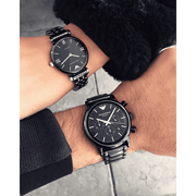  Shop Authentic Emporio Armani Luigi Chronograph Black Dial Black Stainless Steel Watch For Men - AR1507 - Luxxuri