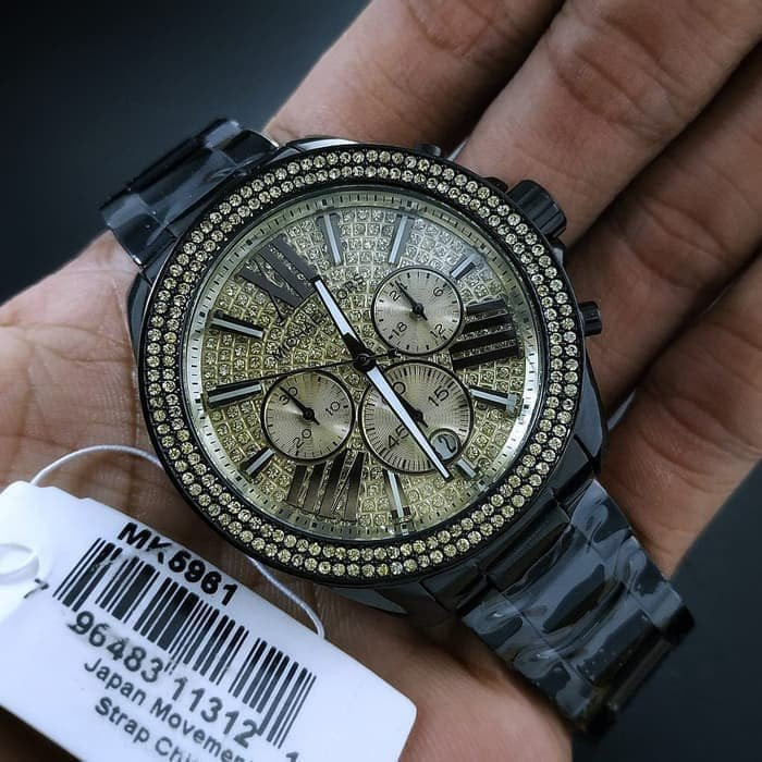  Shop Authentic Michael Kors Wren Chronograph Gold Dial Black Steel Strap Watch for Women - MK5961 - Luxxuri
