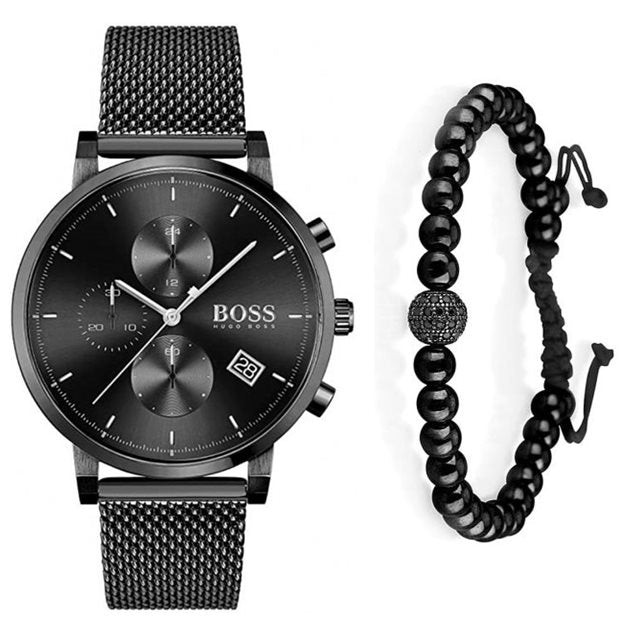  Shop Authentic Hugo Boss Integrity Black Dial Black Mesh Bracelet Watch for Men - 1513813 - Luxxuri
