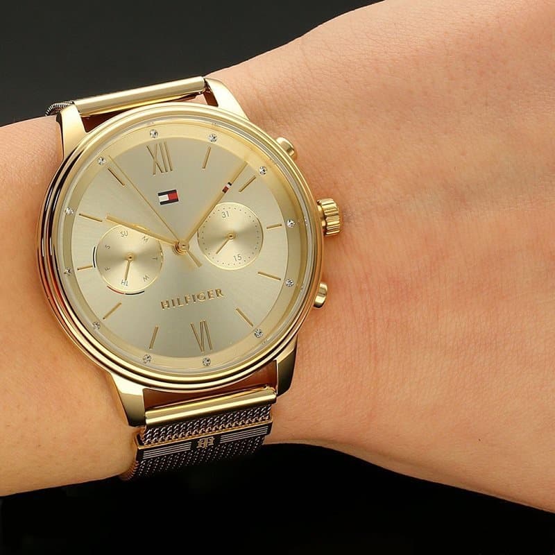  Shop Authentic Tommy Hilfiger Blake Quartz Gold Dial Gold Mesh Bracelet Watch for Women - 1782302 - Luxxuri