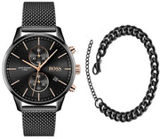  Shop Authentic Hugo Boss Associate Black Dial Black Mesh Bracelet Watch for Men - 1513811 - Luxxuri