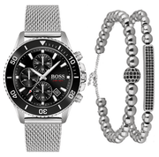  Shop Authentic Hugo Boss Admiral Black Dial Silver Mesh Bracelet Watch for Men - 1513904 - Luxxuri