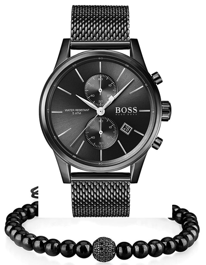  Shop Authentic Hugo Boss Associate Black Dial Black Mesh Bracelet Watch for Men - 1513769 - Luxxuri