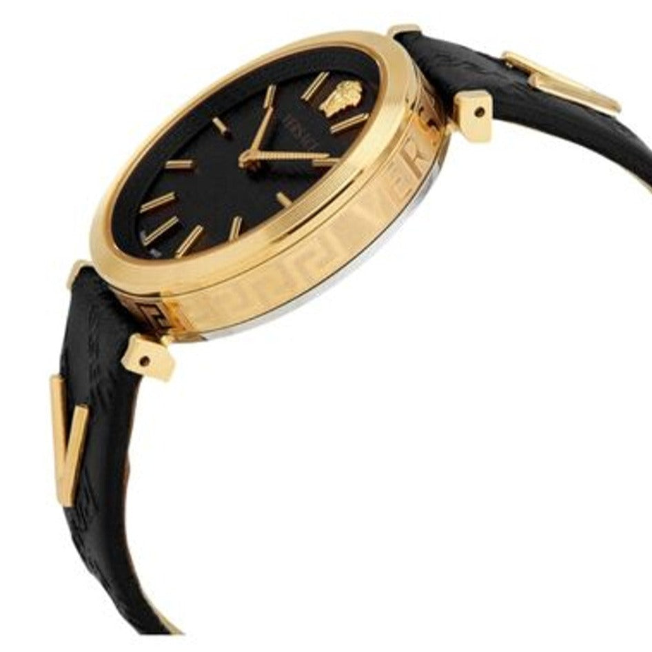  Shop Authentic Versace V-Twist Black Dial Black Leather Strap Watch for Women - VELS00619 - Luxxuri