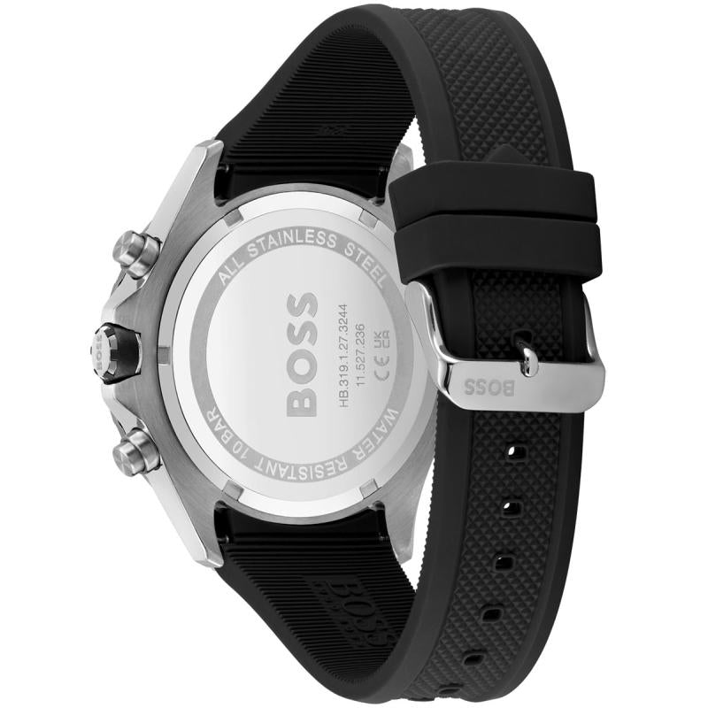  Shop Authentic Hugo Boss Globetrotter Grey Dial Black Silicone Strap Watch for Men - 1513931 - Luxxuri