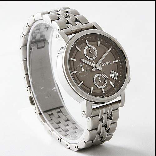  Shop Authentic Fossil Boyfriend Chronograph Brown Dial Silver Steel Strap Watch for Women - ES3747 - Luxxuri