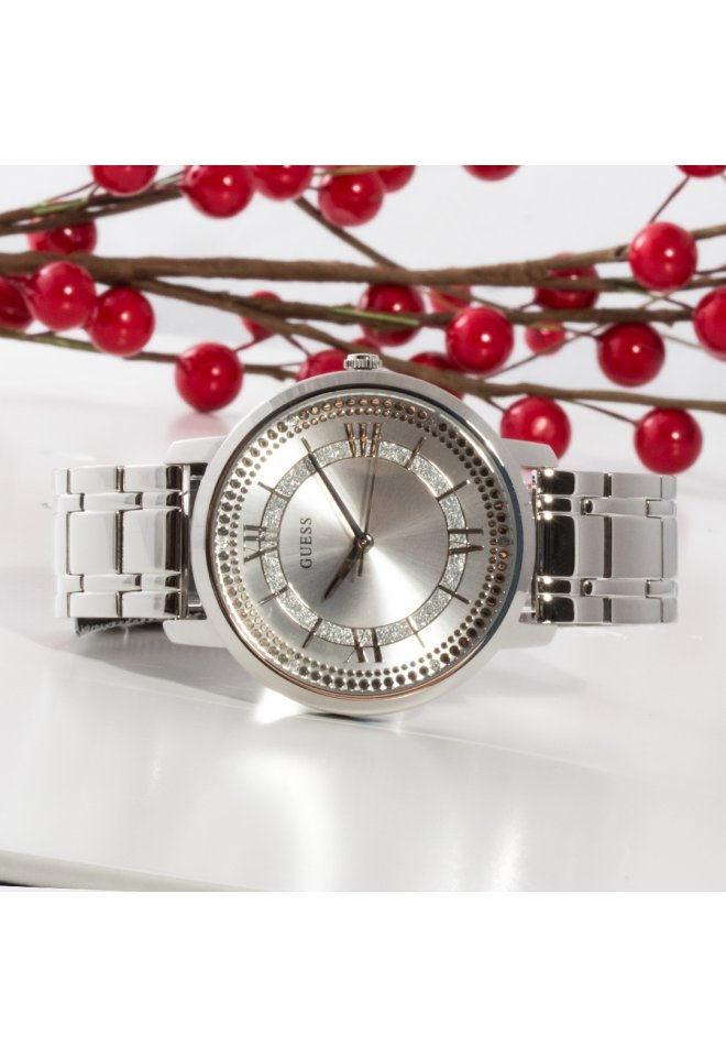  Shop Authentic Guess Montauk Silver Dial Stainless Steel Watch For Women - W0933L1 - Luxxuri