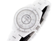  Shop Authentic Chanel J12 Diamonds Quartz Mother of Pearl White Dial White Steel Strap Watch for Women - J12 H2570 - Luxxuri