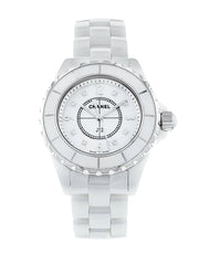  Shop Authentic Chanel J12 Diamonds Quartz Ceramic White Dial White Steel Strap Watch for Women - J12 H2422 - Luxxuri