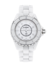  Shop Authentic Chanel J12 Diamonds Quartz Ceramic White Dial White Steel Strap Watch for Women - J12 H2422 - Luxxuri