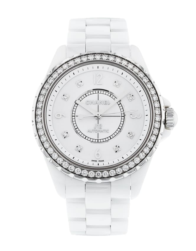  Shop Authentic Chanel J12 Quartz Diamonds White Dial White Steel Strap Watch for Women - J12 H3110 - Luxxuri