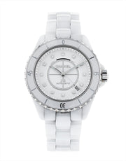  Shop Authentic Chanel J12 Quartz Diamonds White Dial White Steel Strap Watch for Women - J12 H5703 - Luxxuri