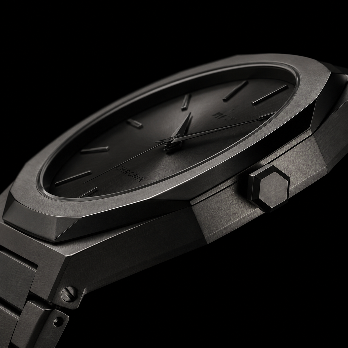 D1 Milano Ultra Thin Anthracite Gray Dial Gray Steel Strap Watch for Men - D1-UTBJ22