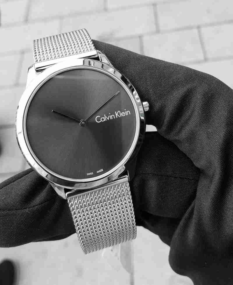  Shop Authentic Calvin Klein Minimal Grey Dial Silver Mesh Bracelet Watch for Men - K3M211Y3 - Luxxuri