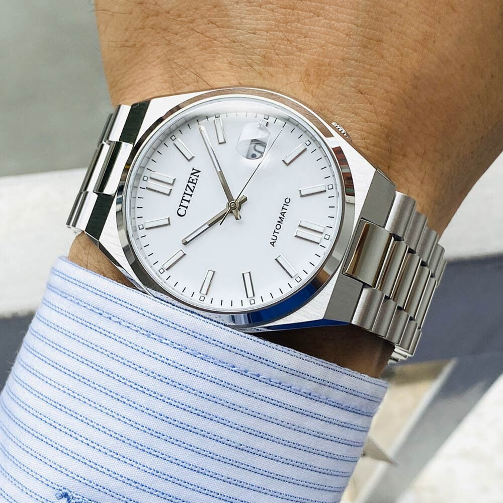  Shop Authentic Citizen Tsuyosa Automatic White Dial Silver Steel Strap Watch For Men - NJ0150-81A - Luxxuri